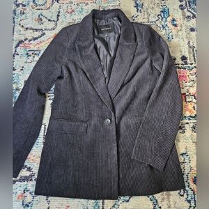 Banana Republic Women's Black Dark Academia Preppy Corduroy Blazer Jacket Size 4